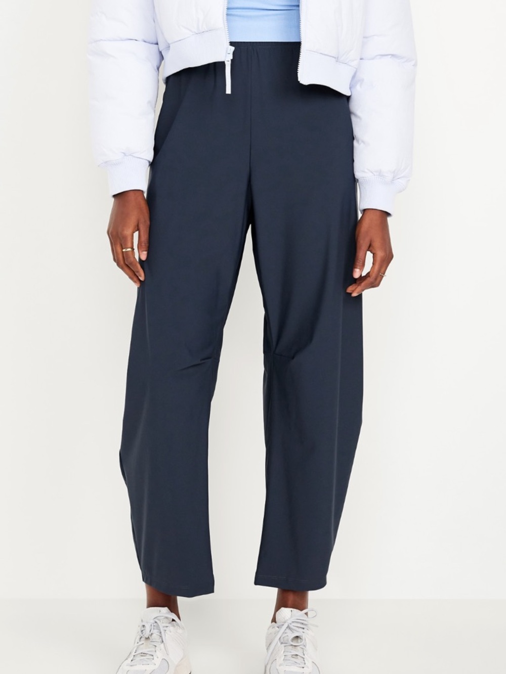 NWT Old Navy High-Waisted SleekTech Barrel Pants in Dusk Navy